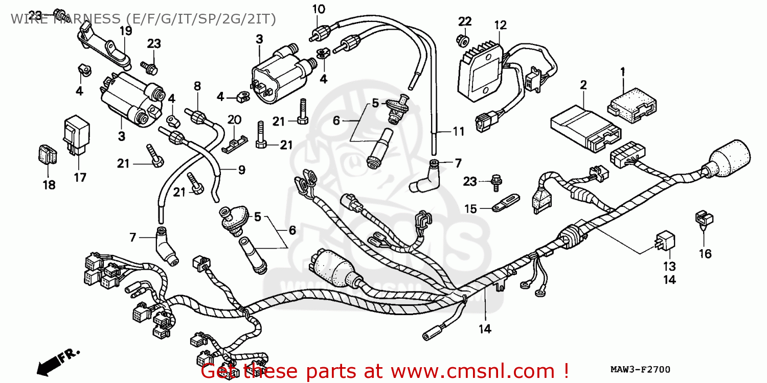 Honda XL600V TRANSALP 1996 (T) ITALY / KPH 34P WIRE HARNESS (E/F/G/IT