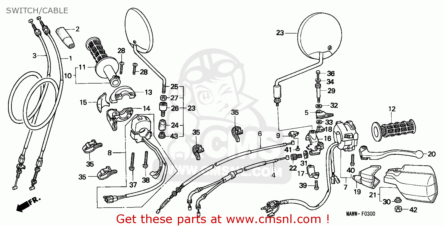 Honda XL600V TRANSALP 1998 (W) ENGLAND / MKH SWITCH/CABLE - buy SWITCH