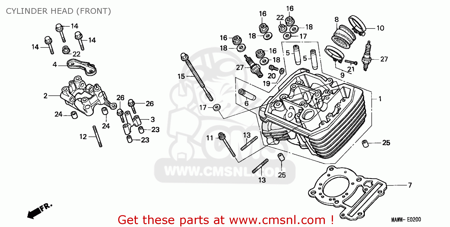 Honda XL600V TRANSALP 1999 (X) ITALY / KPH CYLINDER HEAD (FRONT) - buy ...