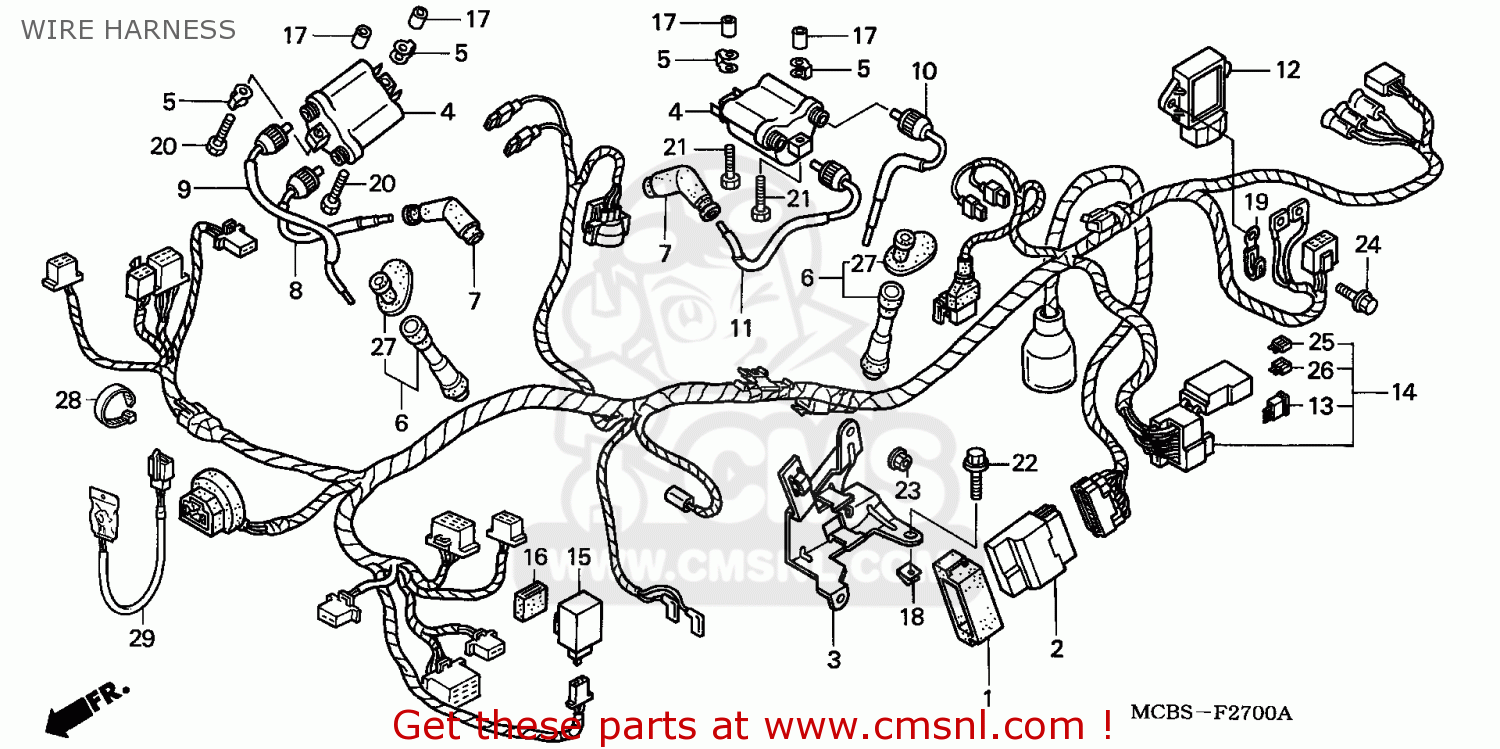 Honda XL650V TRANSALP 2002 (2) EUROPEAN DIRECT SALES WIRE HARNESS - buy ...