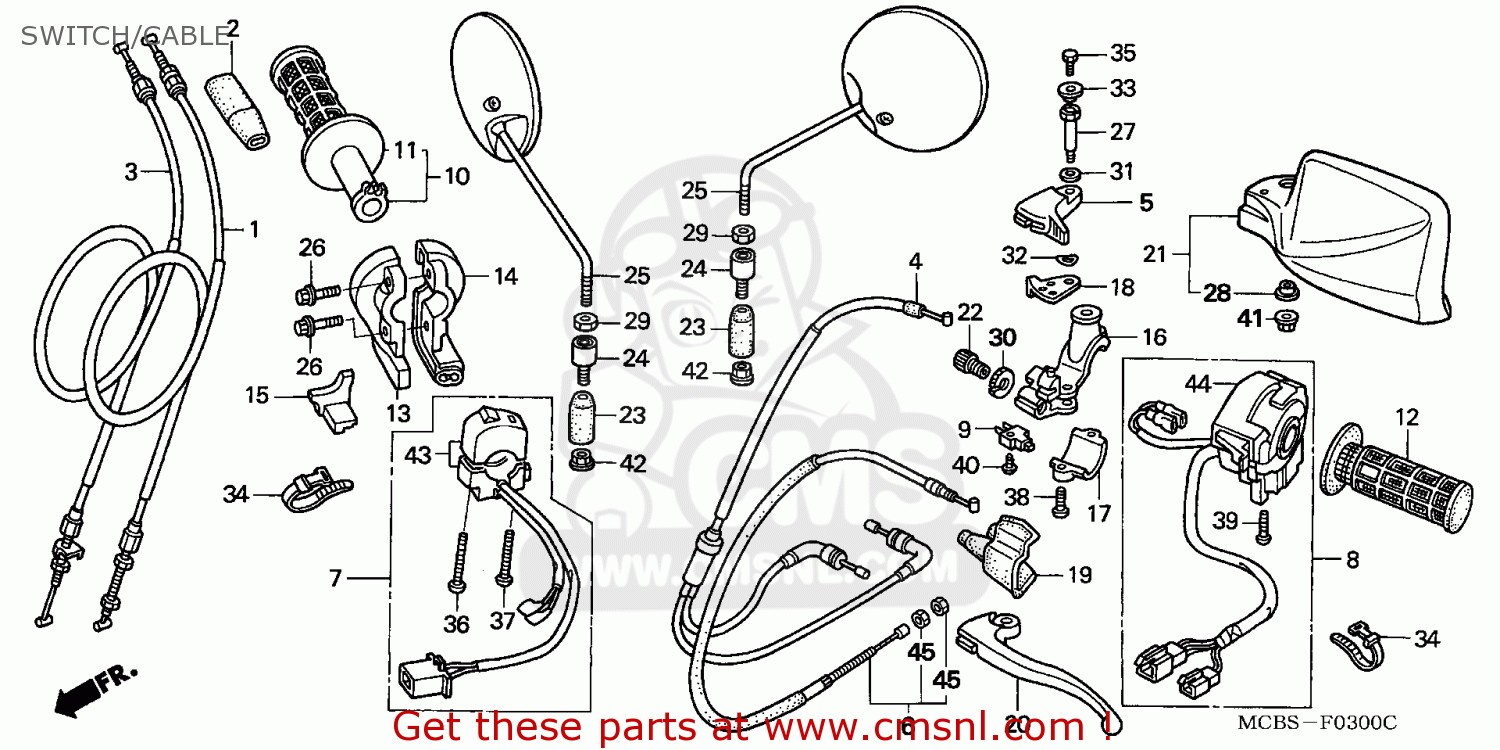 Honda XL650V TRANSALP 2006 (6) EUROPEAN DIRECT SALES SWITCH/CABLE - buy