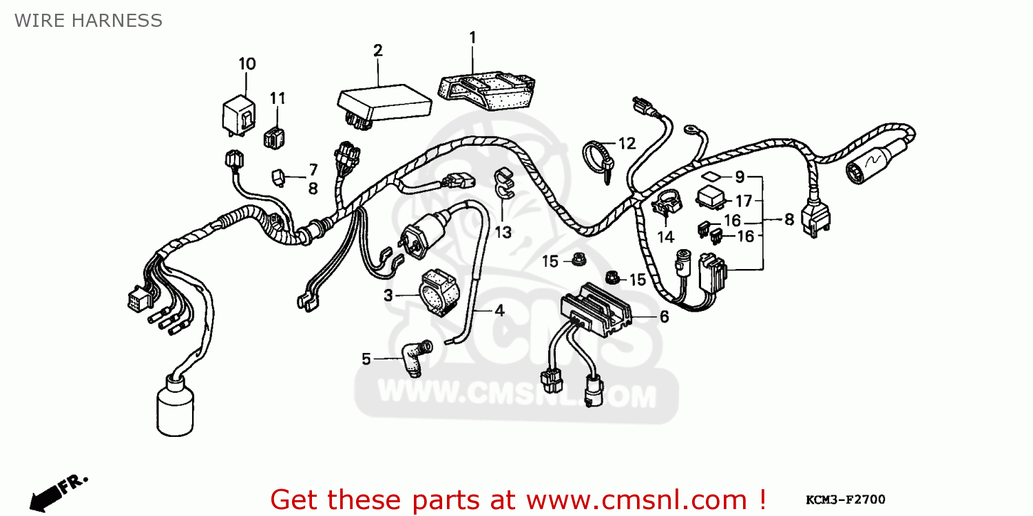 Honda XLR125R 1998 (W) FRANCE / KPH WIRE HARNESS - buy WIRE HARNESS