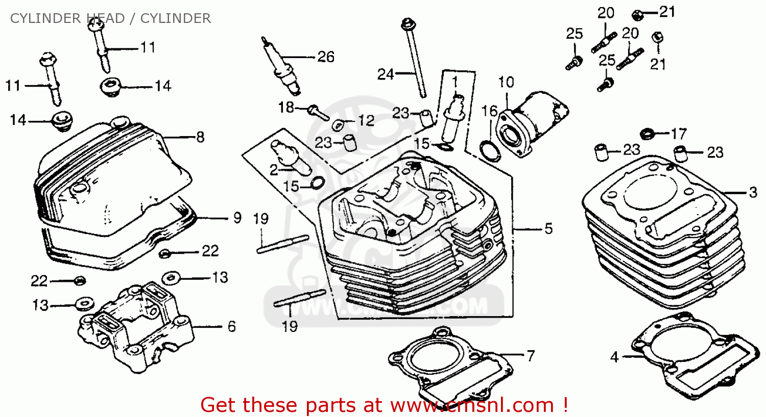 Honda Xr100 1983 (d) Usa Cylinder Head / Cylinder ... 2002 honda xr 100 wiring diagram 