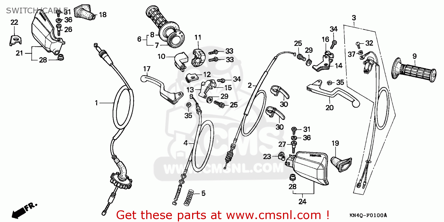 Honda XR100R 1994 (R) CANADA REF SWITCH/CABLE - buy SWITCH/CABLE spares