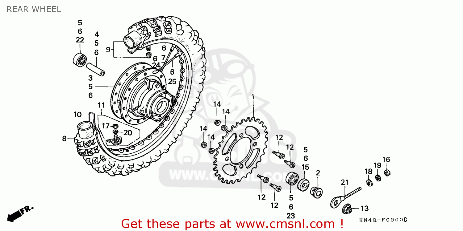 xr100 rear tire size