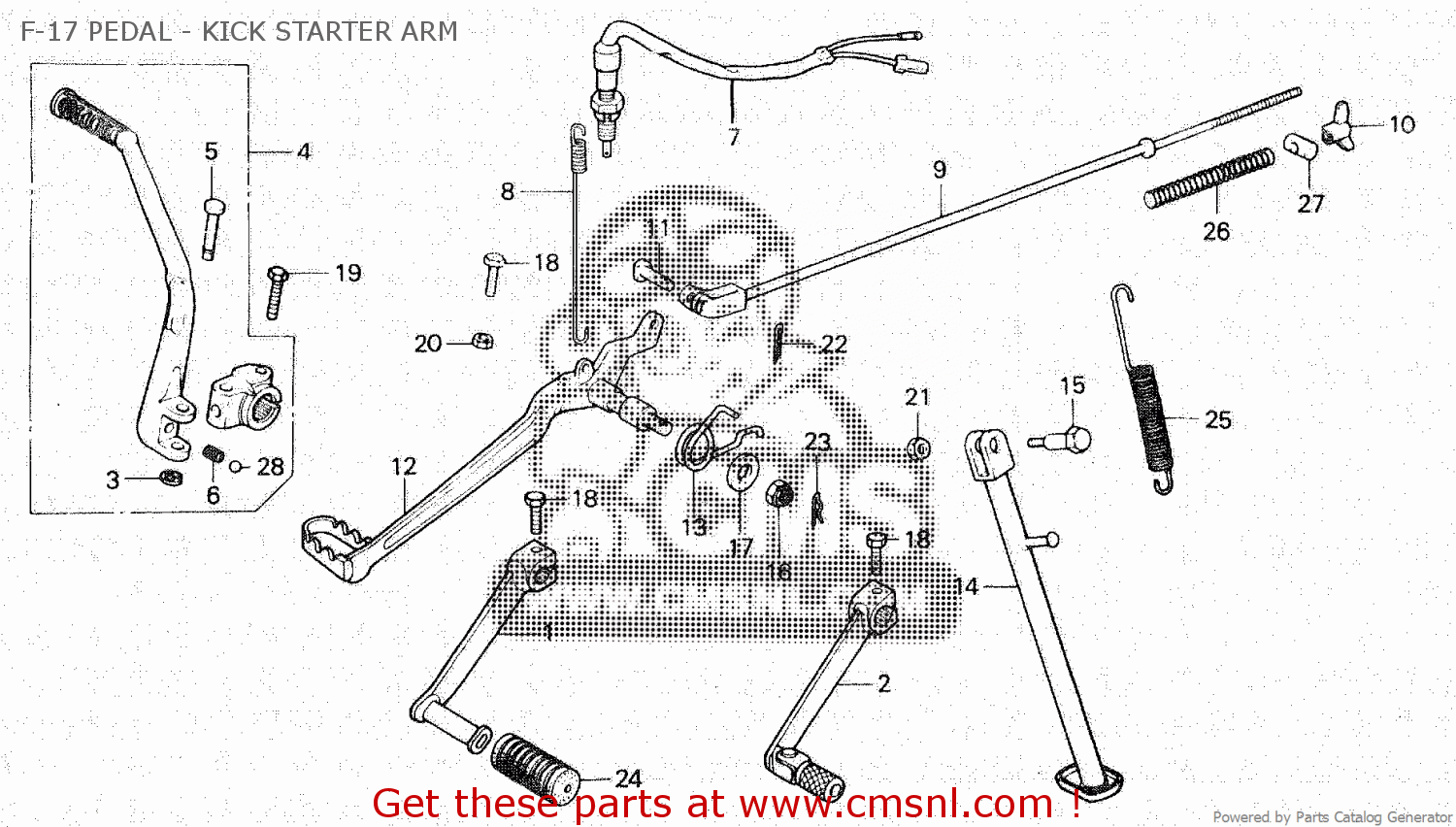 Honda XR200 1980 (A) CANADA F17 PEDAL KICK STARTER ARM buy F17