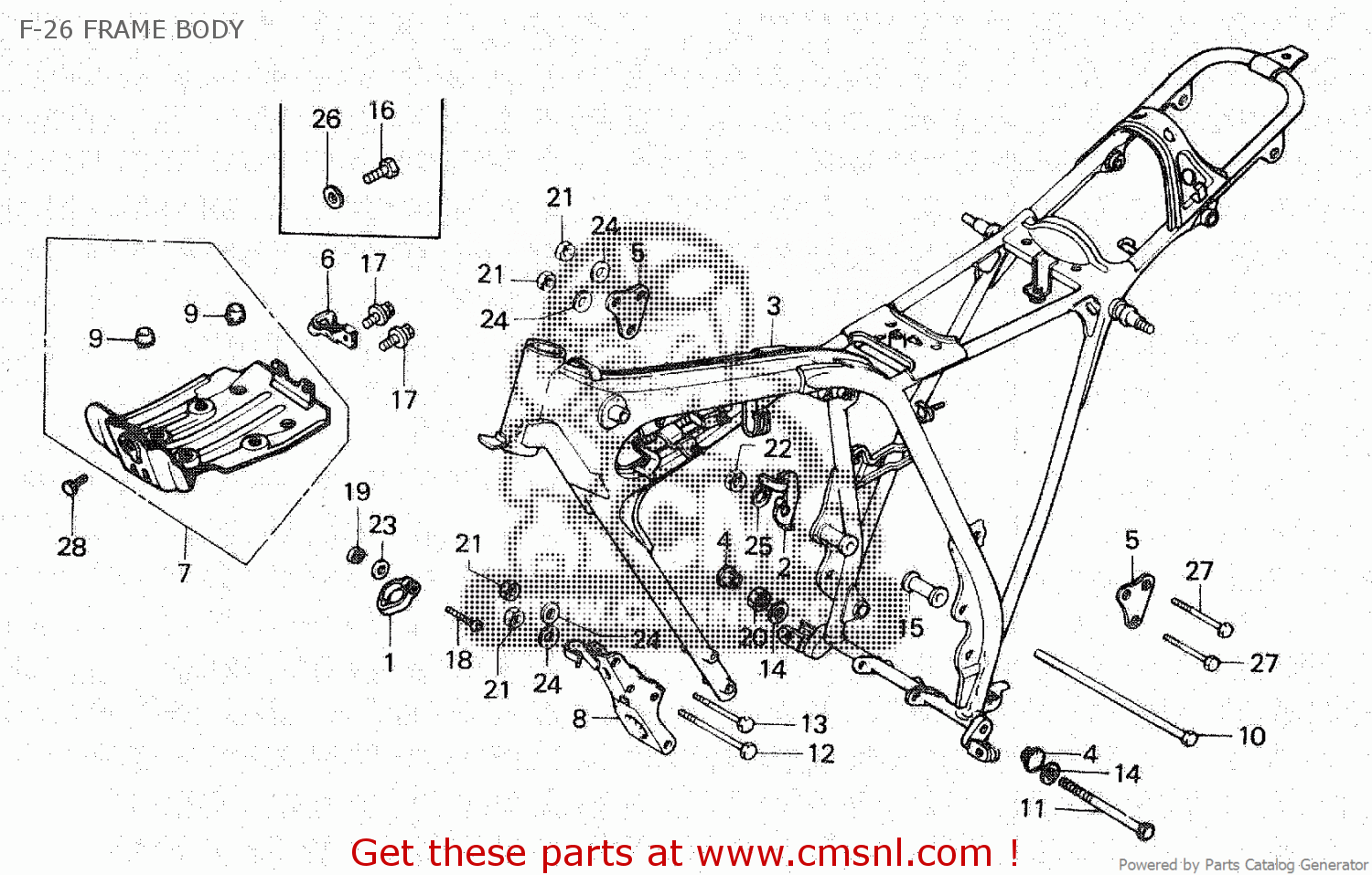 Honda XR200 1980 (A) CANADA F-26 FRAME BODY - buy F-26 FRAME BODY ...