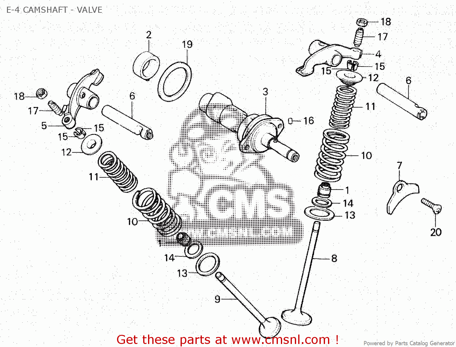 Honda XR200 1981 (B) CANADA E4 CAMSHAFT VALVE buy E4 CAMSHAFT VALVE spares online