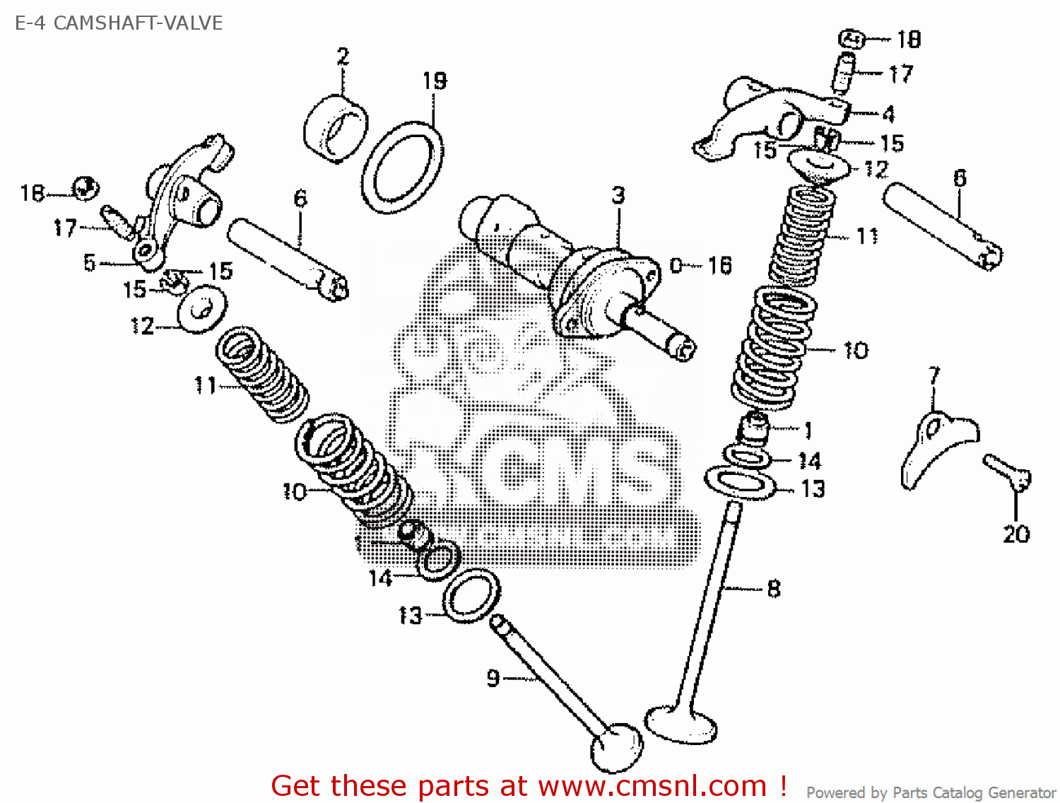 Honda XR200R 1981 (B) E4 CAMSHAFTVALVE buy E4 CAMSHAFTVALVE