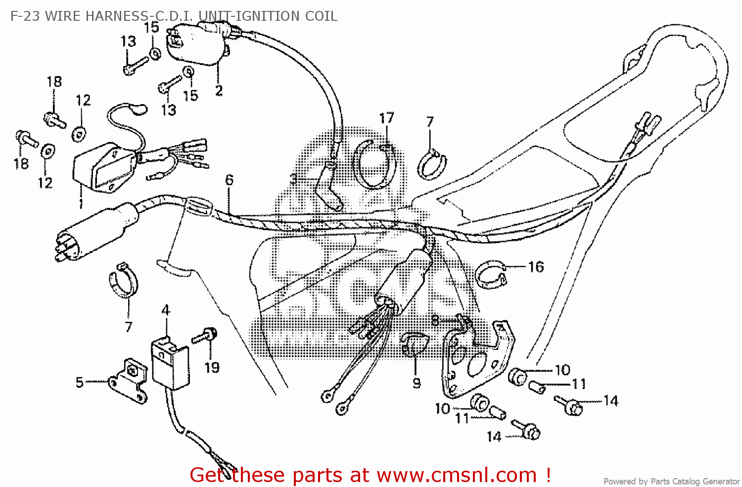 Honda XR200R 1981 (B) F23 WIRE HARNESSC.D.I. UNITIGNITION COIL buy