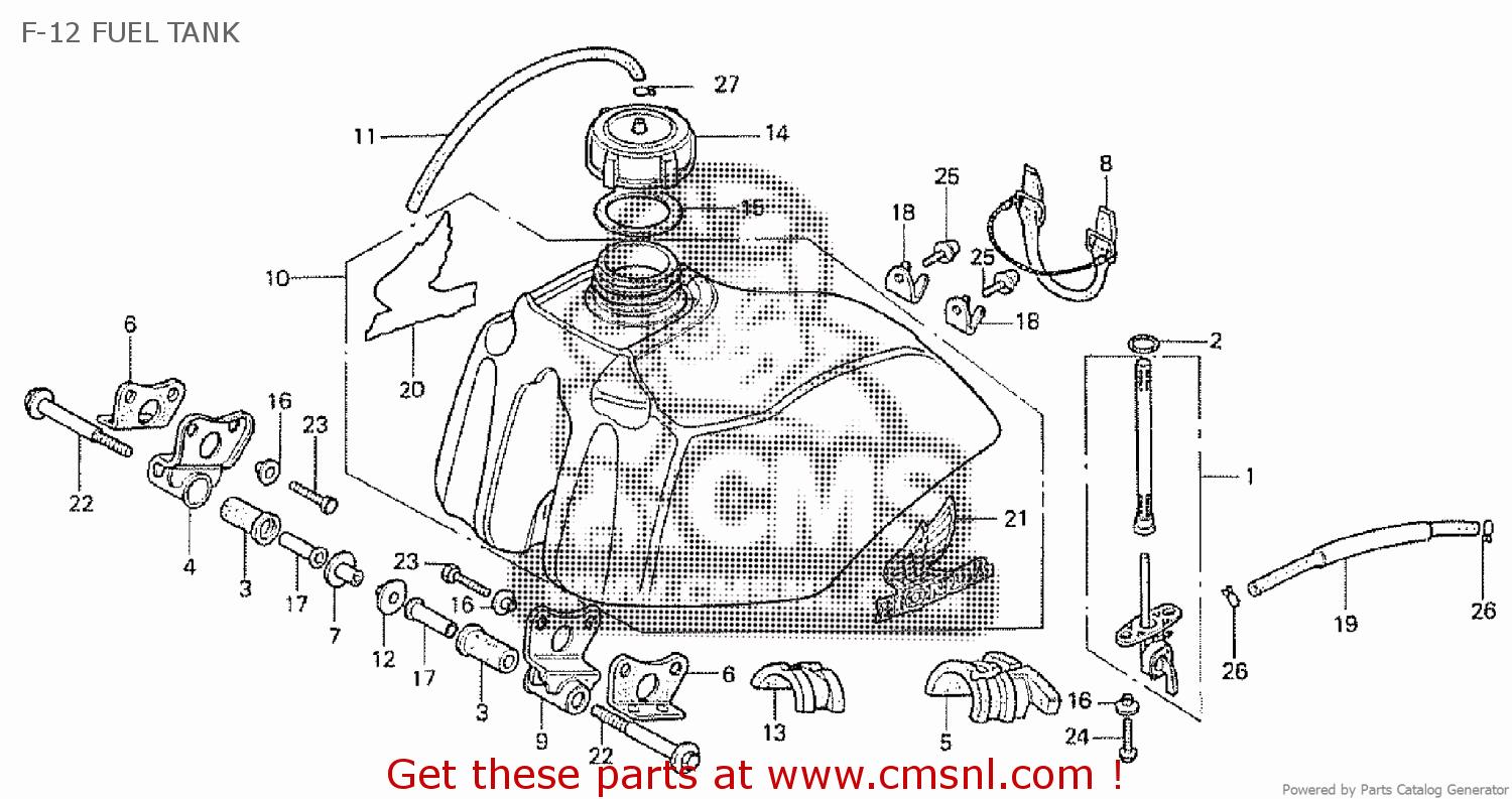 Honda XR200R 1982 (C) F12 FUEL TANK buy F12 FUEL TANK spares online