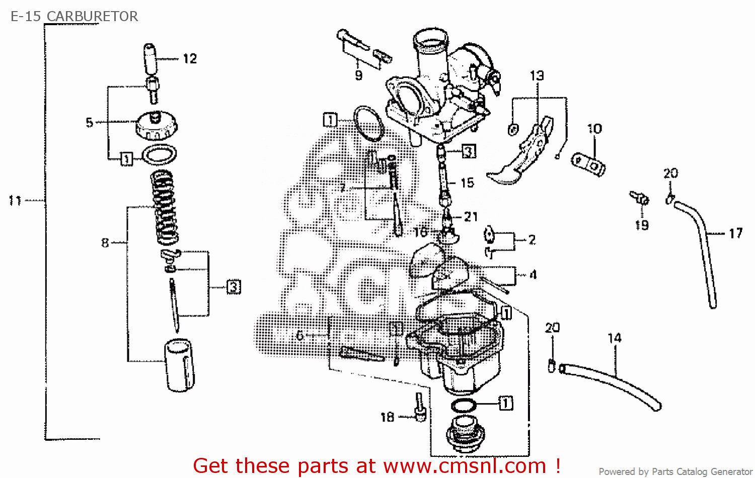 Honda XR200R 1983 (D) E-15 CARBURETOR - buy E-15 CARBURETOR spares online