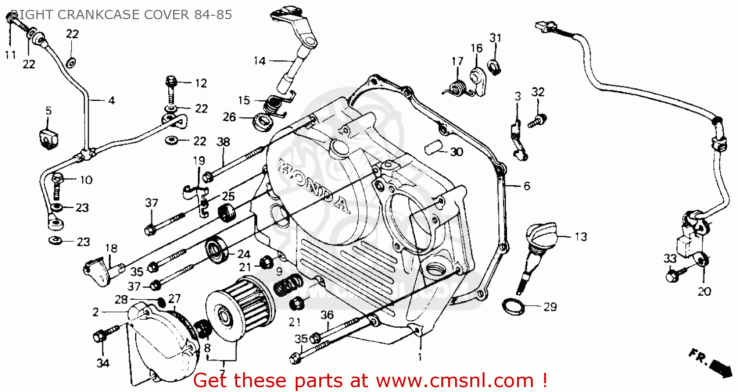 Honda XR200R 1985 (F) USA RIGHT CRANKCASE COVER 84-85 - buy RIGHT ...