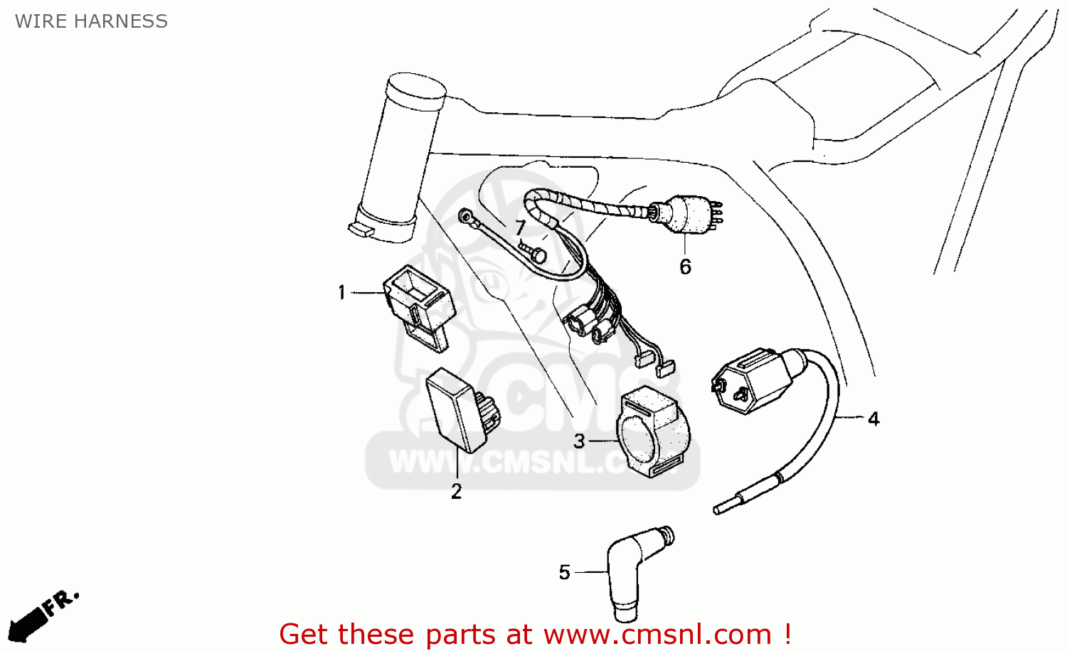 Honda XR200R 1996 (T) USA WIRE HARNESS - buy WIRE HARNESS spares online