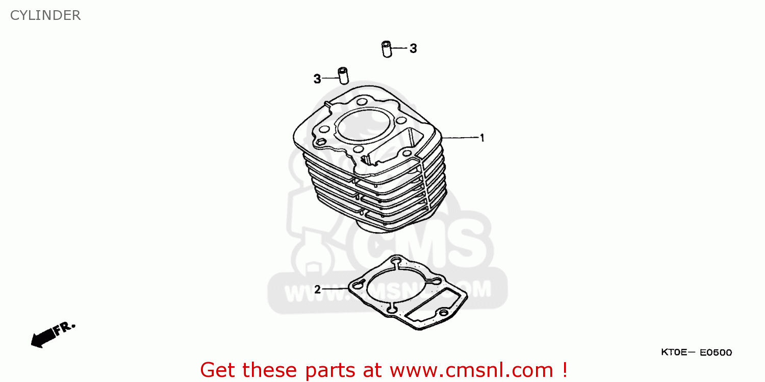 Honda XR200R 2001 (1) AUSTRALIA CYLINDER buy CYLINDER spares online