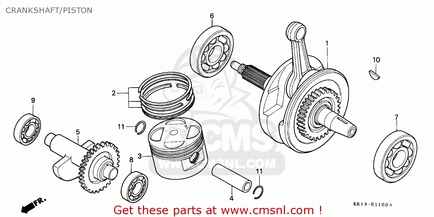 Honda XR250R 1985 (F) AUSTRALIA CRANKSHAFT/PISTON - buy CRANKSHAFT ...