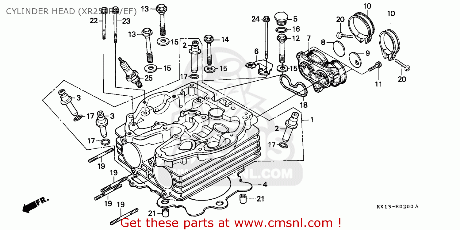 Honda XR250R 1985 (F) AUSTRALIA CYLINDER HEAD (XR250RE/EF) - buy ...