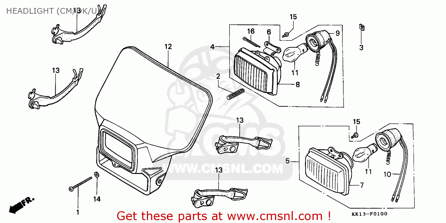 Honda XR250R 1985 (F) AUSTRALIA HEADLIGHT (CM/DK/U) - buy HEADLIGHT (CM ...