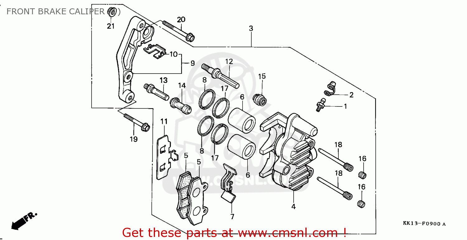 Honda XR250R 1986 (G) AUSTRALIA FRONT BRAKE CALIPER (1) buy FRONT