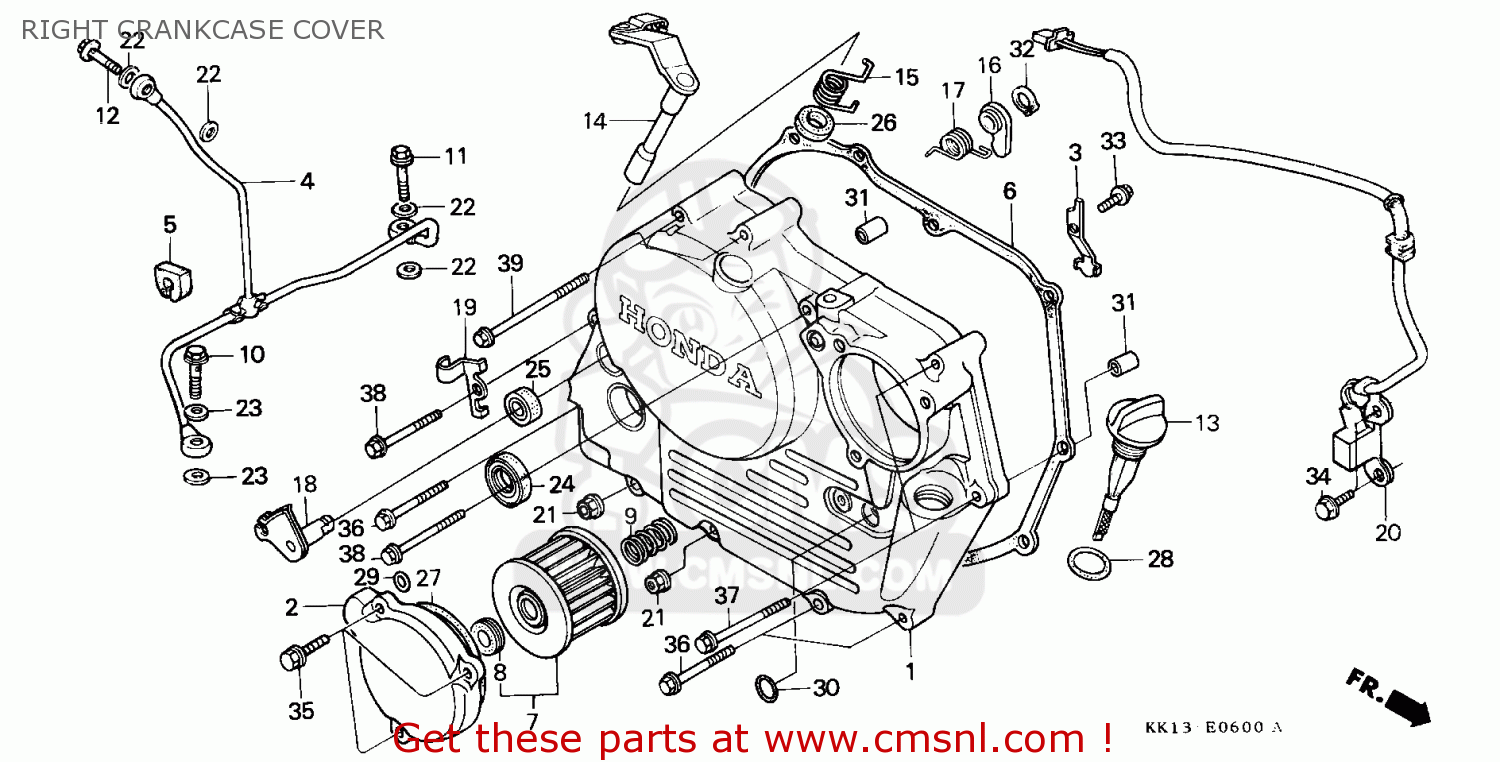 Honda XR250R 1986 (G) AUSTRALIA RIGHT CRANKCASE COVER - buy RIGHT ...