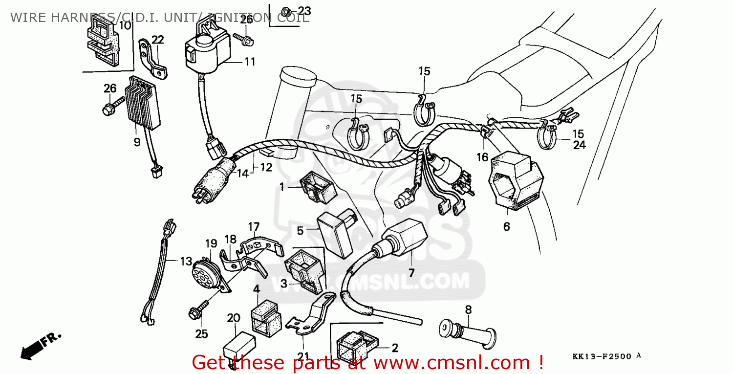 Honda Xr250r 1986 (g) Belgium   Cmf Wire Harness C.d.i. Unit  Ignition 