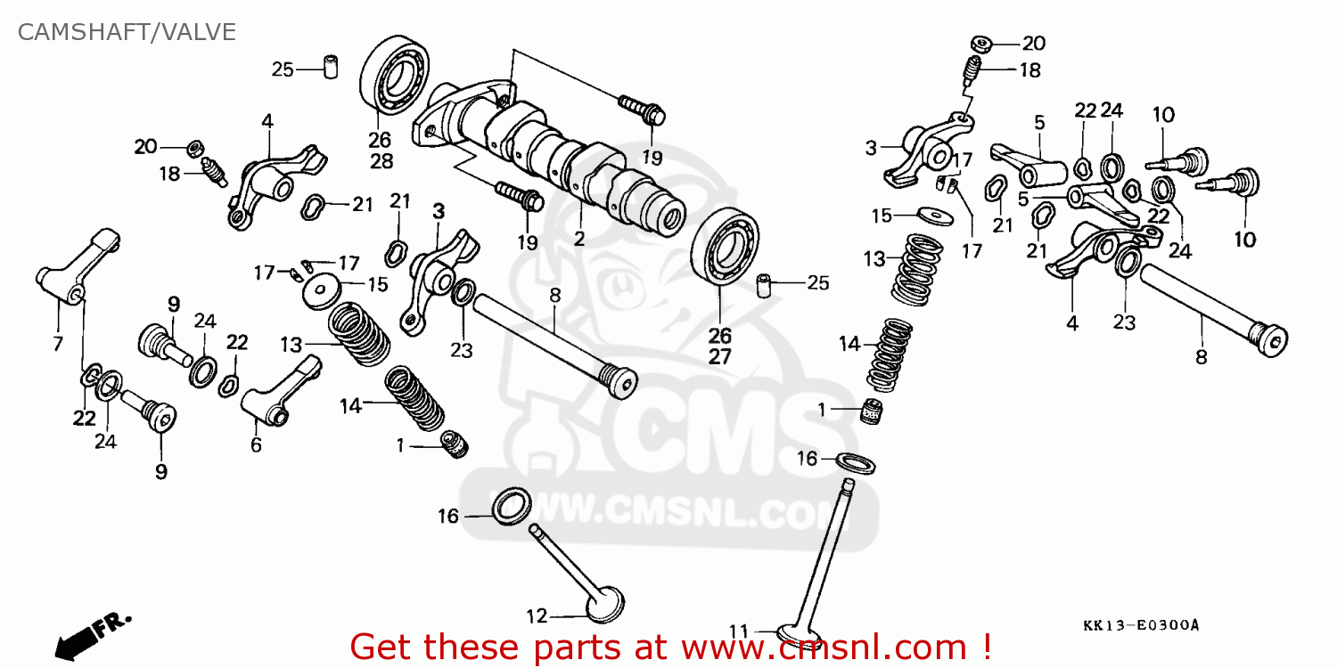 Honda XR250R 1991 (M) AUSTRALIA CAMSHAFT/VALVE buy CAMSHAFT/VALVE