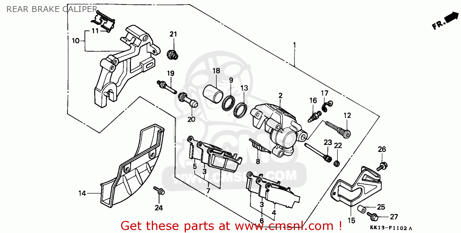 Honda XR250R 1991 (M) AUSTRALIA REAR BRAKE CALIPER buy REAR BRAKE