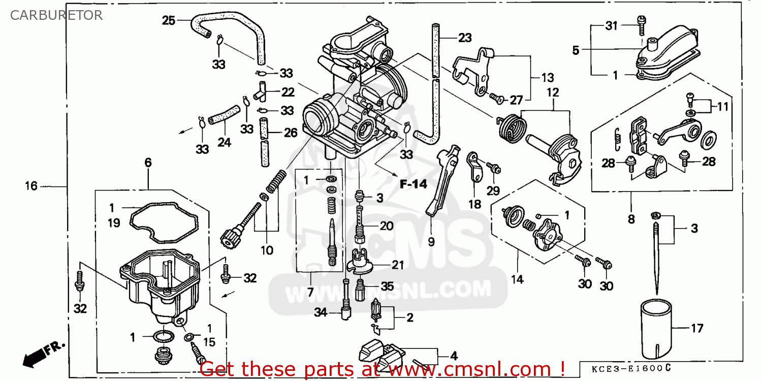 Honda XR250R 2004 (4) GENERAL EXPORT / CSW CARBURETOR - buy CARBURETOR ...