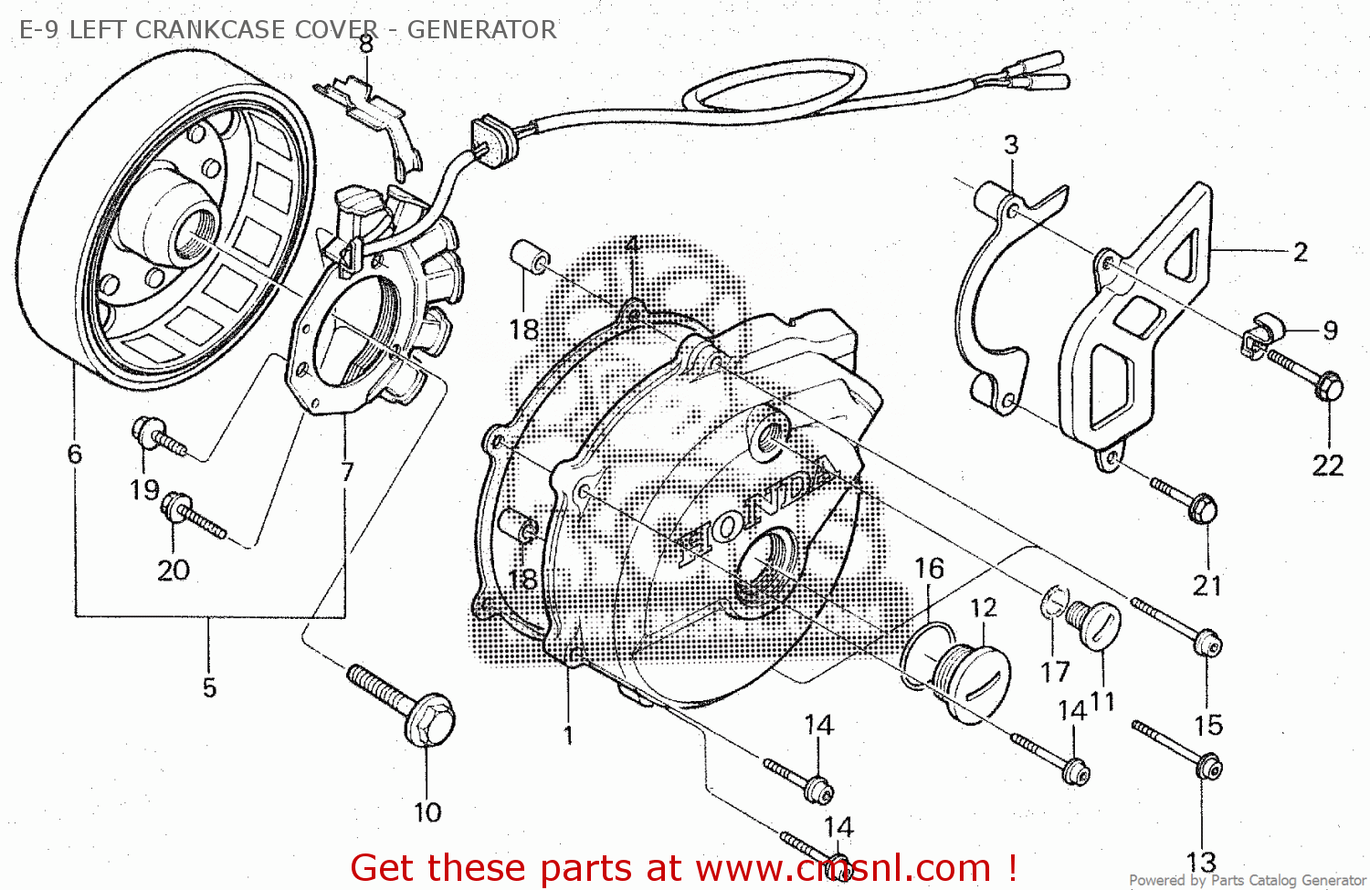 Honda XR350R 1985 (F) E9 LEFT CRANKCASE COVER GENERATOR buy E9