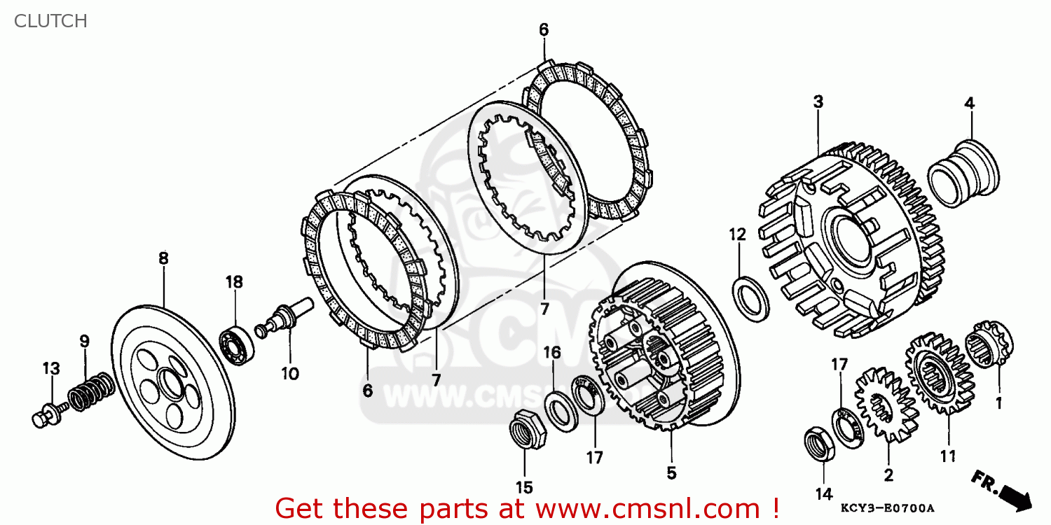 Honda XR400R 1997 (V) AUSTRALIA CLUTCH - buy CLUTCH spares ...