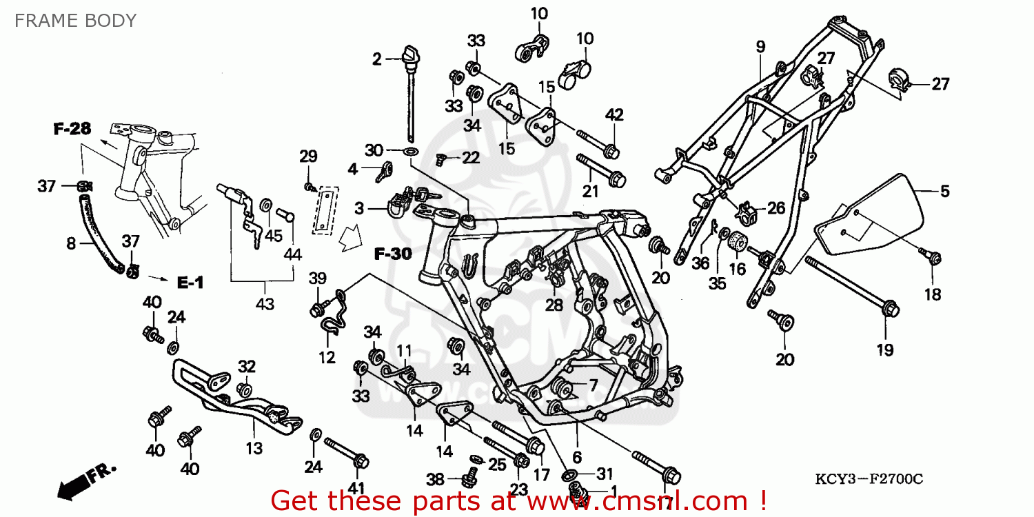 Honda XR400R 1998 (W) AUSTRALIA / MK FRAME BODY buy FRAME BODY spares