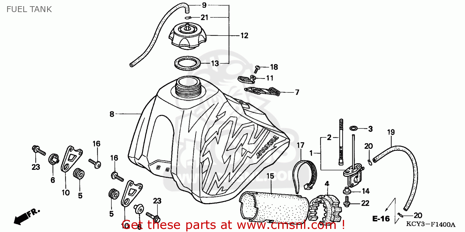 Honda XR400R 2000 (Y) AUSTRALIA FUEL TANK buy FUEL TANK spares online
