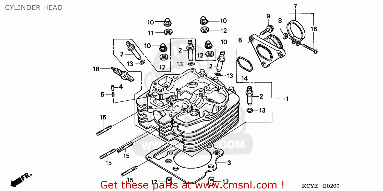 Honda XR400R 2004 (4) EUROPEAN DIRECT SALES CYLINDER HEAD - buy ...