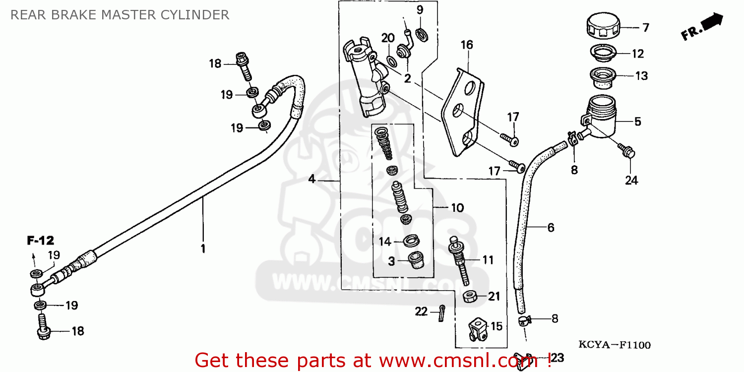 Honda XR400R 2004 (4) EUROPEAN DIRECT SALES REAR BRAKE MASTER CYLINDER