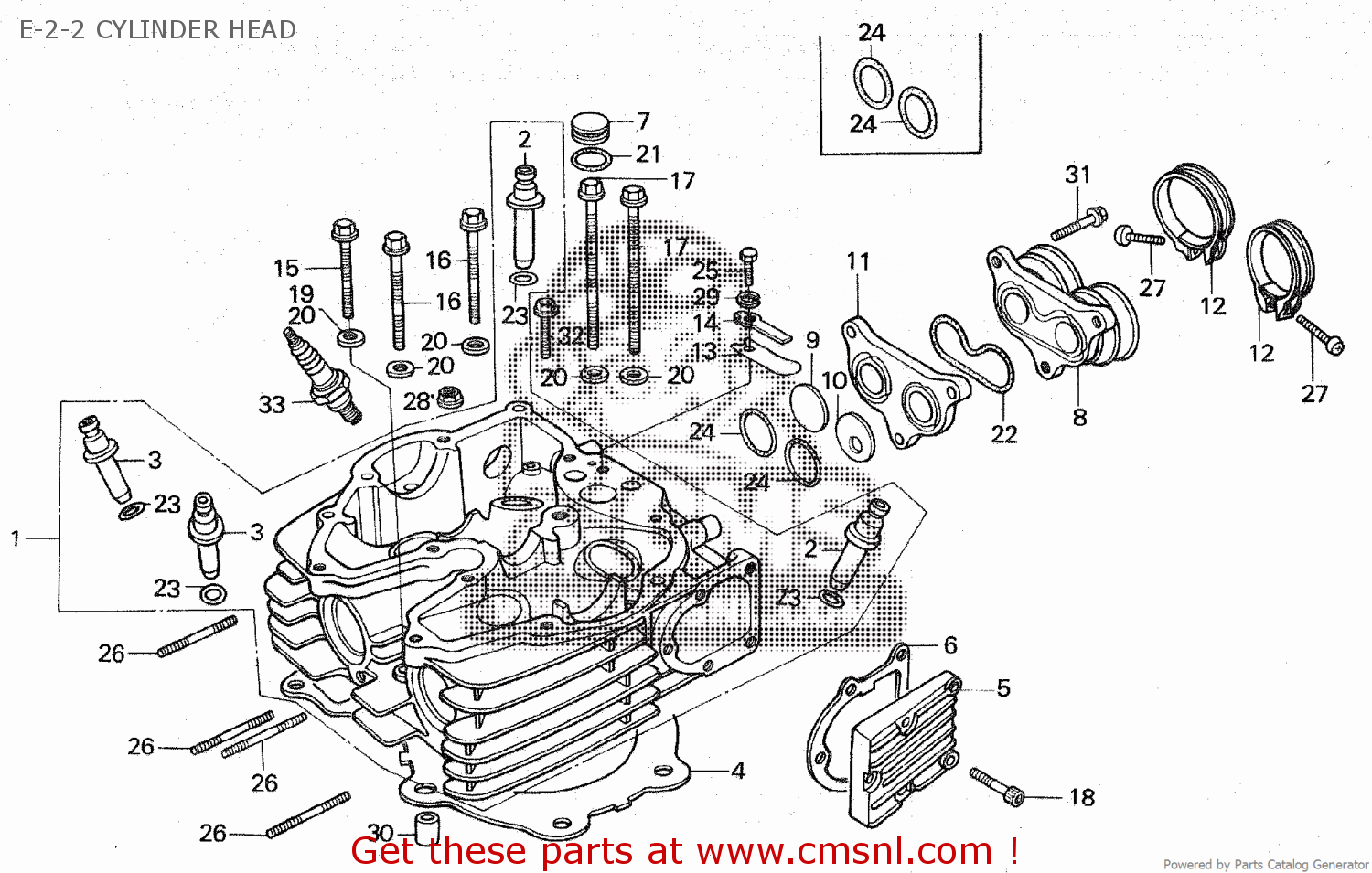 Honda XR500R 1983 (D) E-2-2 CYLINDER HEAD - buy E-2-2 CYLINDER HEAD