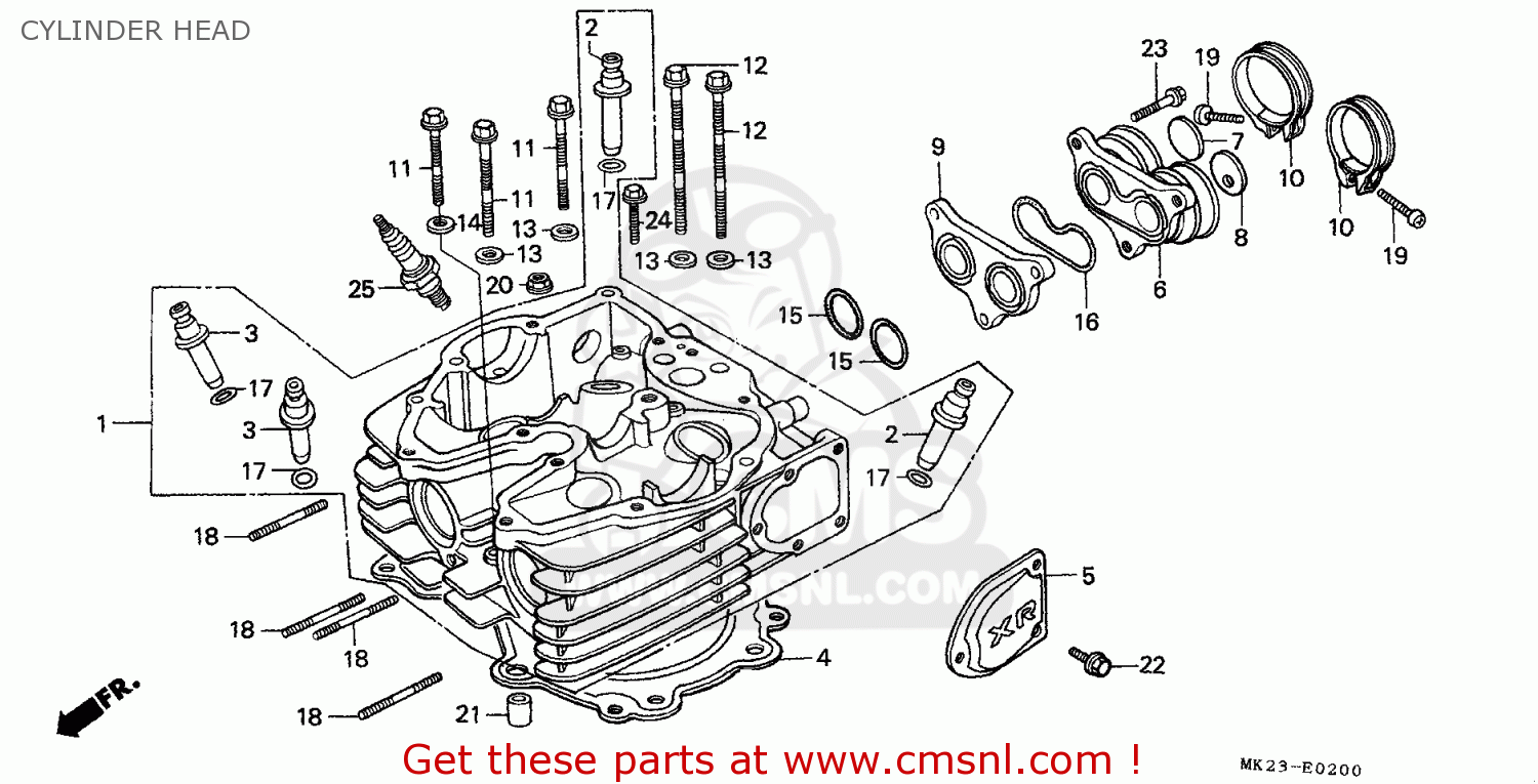 Honda XR600R 1985 (F) CANADA CYLINDER HEAD - buy CYLINDER HEAD spares ...