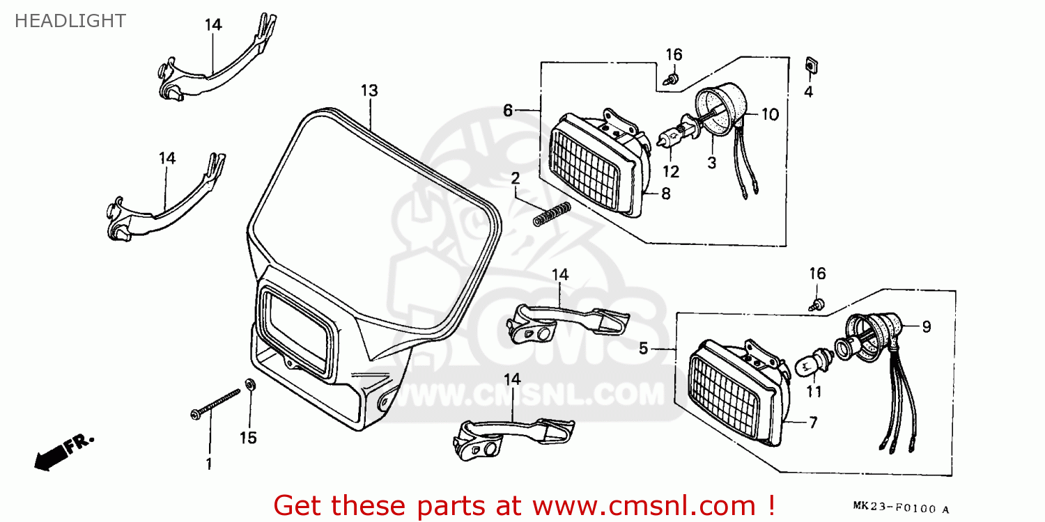 Honda XR600R 1985 (F) SOUTH AFRICA HEADLIGHT - buy HEADLIGHT spares online