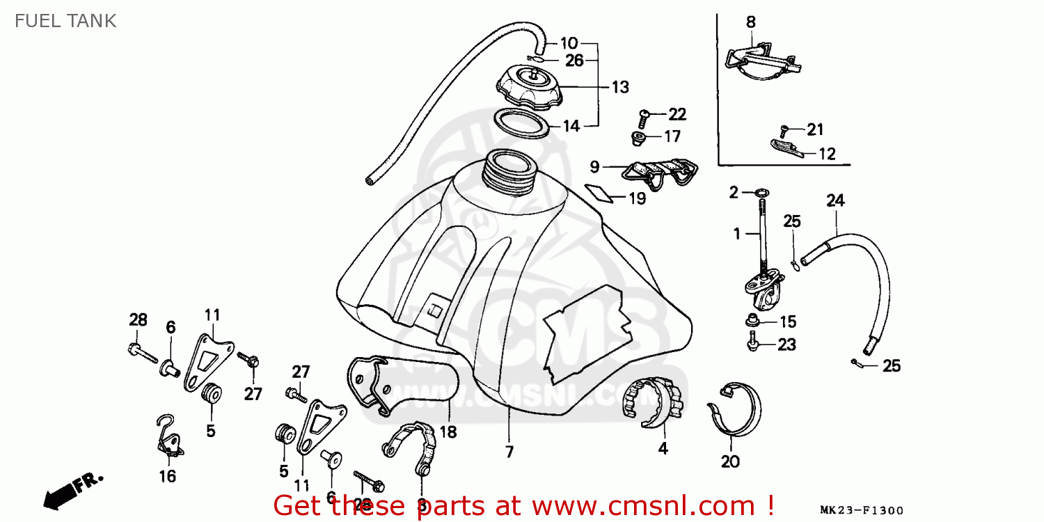 Honda XR600R 1986 (G) AUSTRALIA FUEL TANK buy FUEL TANK spares online