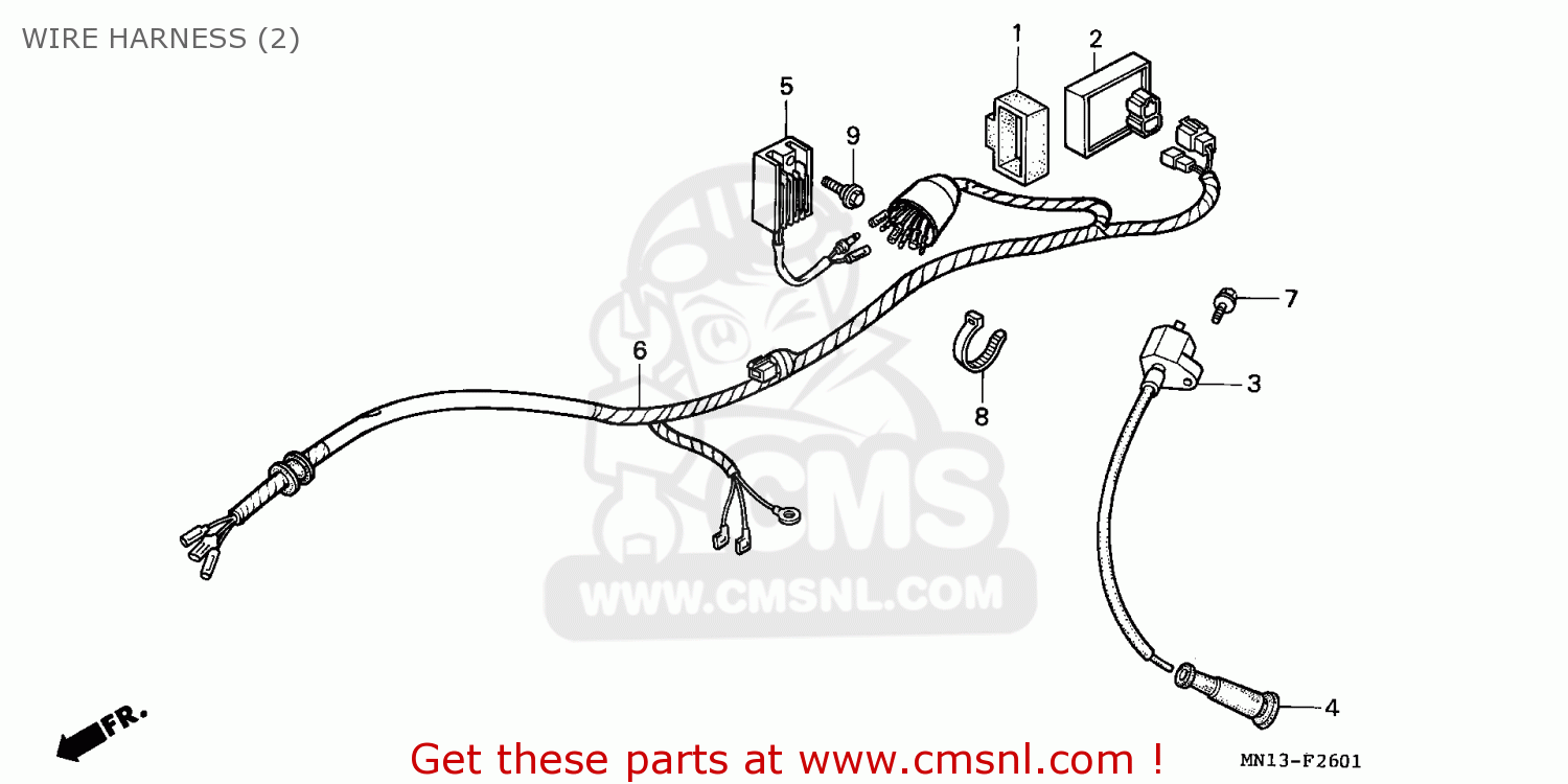 Honda XR600R 1993 (P) CANADA WIRE HARNESS (2) - buy WIRE HARNESS (2