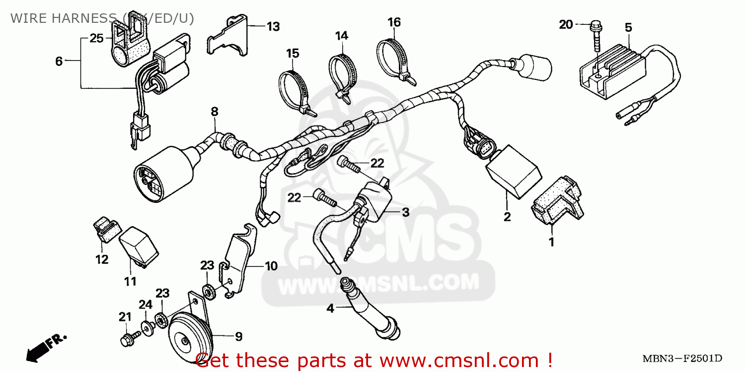 Honda XR650R 2001 (1) AUSTRALIA / CSW WIRE HARNESS (DK/ED/U) - buy WIRE