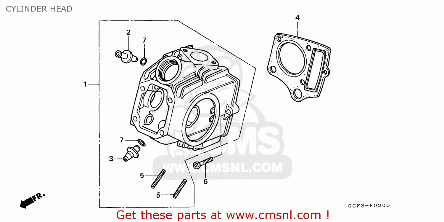 Honda XR70R 2002 (2) EUROPEAN DIRECT SALES CYLINDER HEAD buy CYLINDER