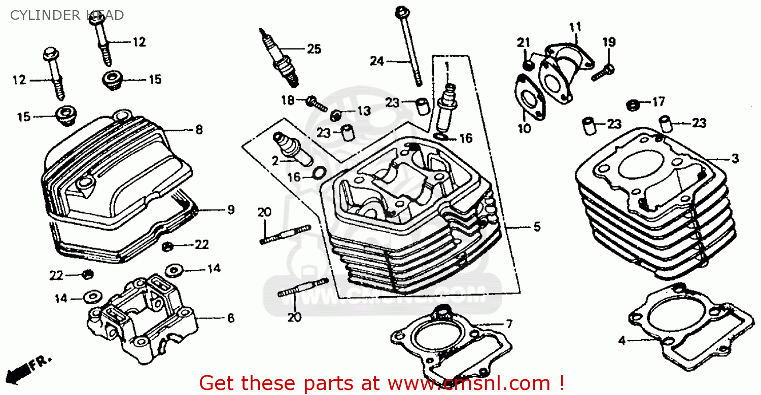 Honda XR80R 1985 (F) USA CYLINDER HEAD - buy CYLINDER HEAD spares online