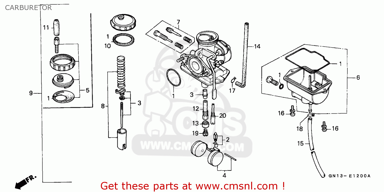 Honda XR80R 1986 (G) AUSTRALIA CARBURETOR - buy CARBURETOR spares online