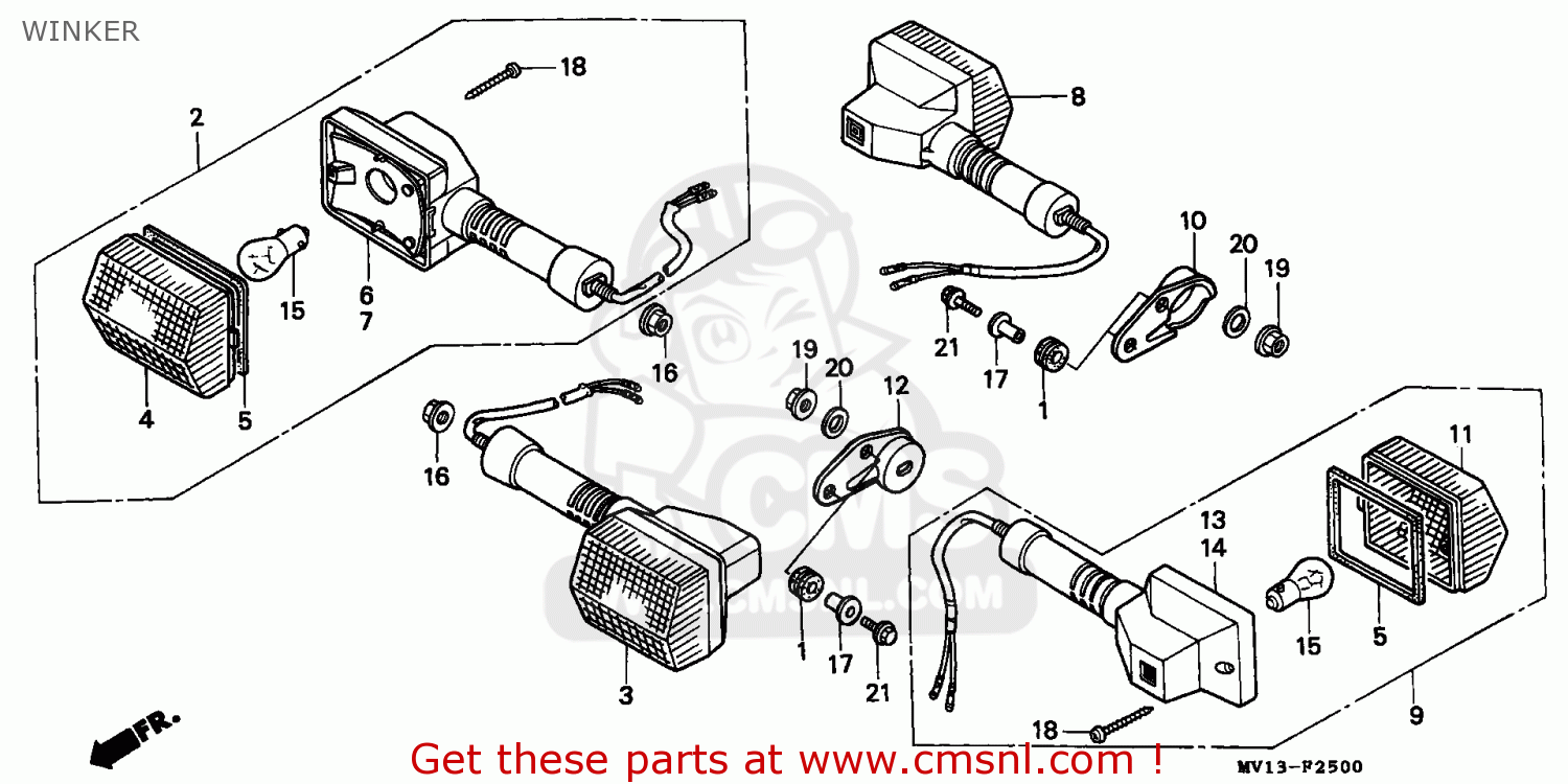 Honda XRV750 AFRICA TWIN 1992 (N) ENGLAND WINKER buy WINKER spares online