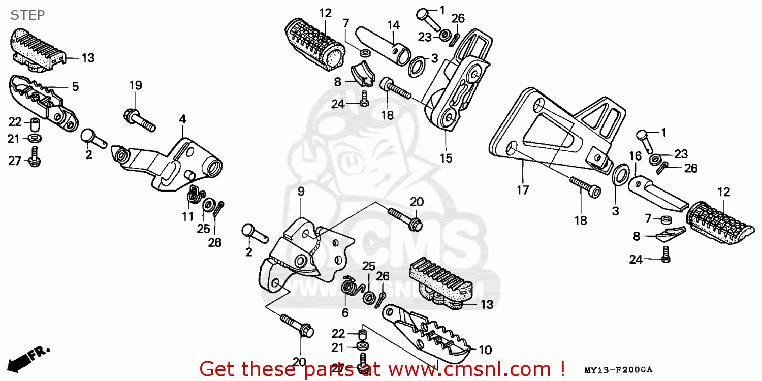Honda XRV750 AFRICA TWIN 1993 (P) ENGLAND STEP buy STEP spares online