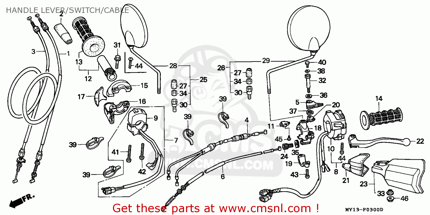 Honda XRV750 AFRICA TWIN 1996 (T) ENGLAND parts lists and schematics