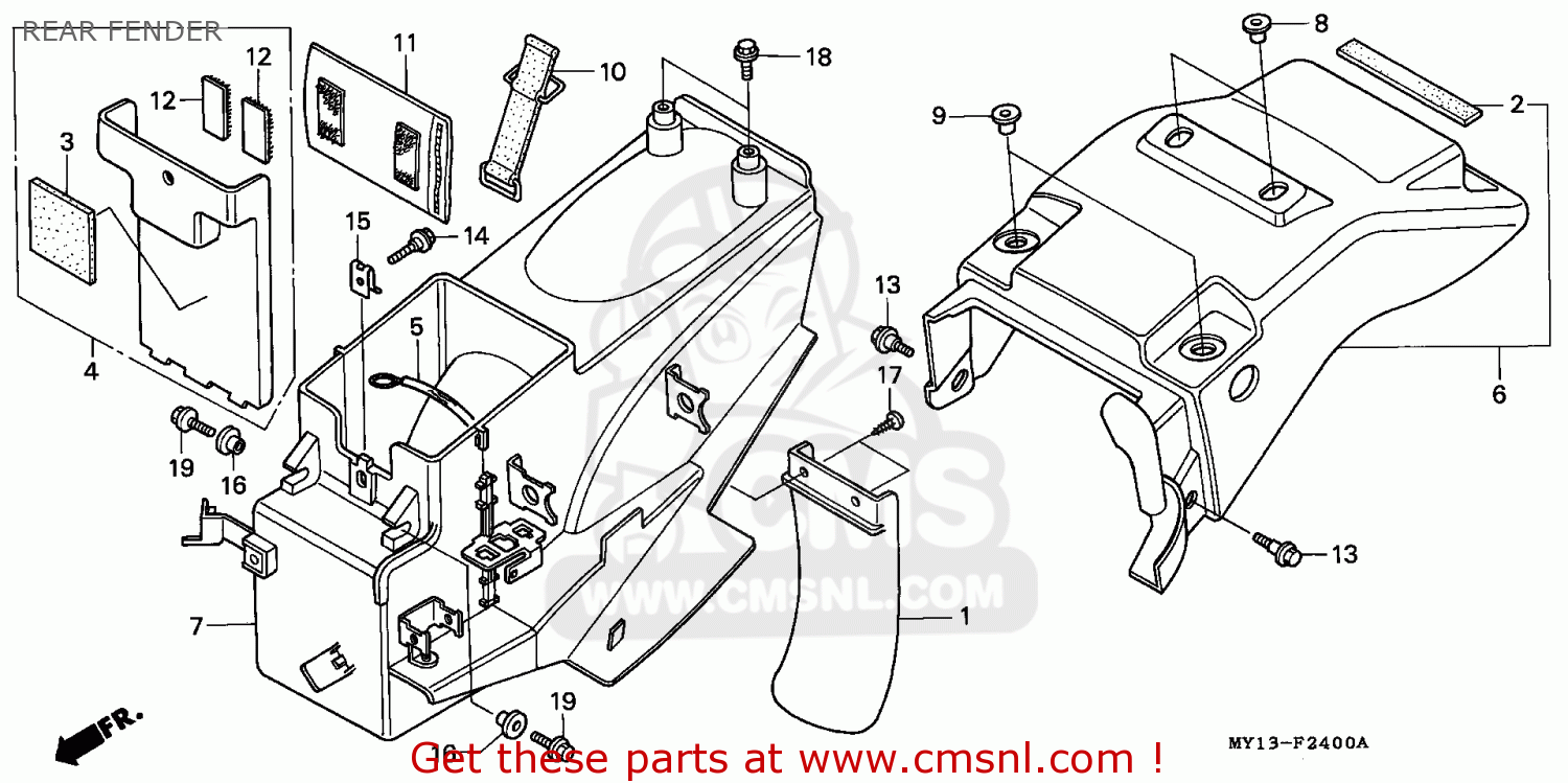 Honda XRV750 AFRICA TWIN 1996 (T) ENGLAND parts lists and schematics