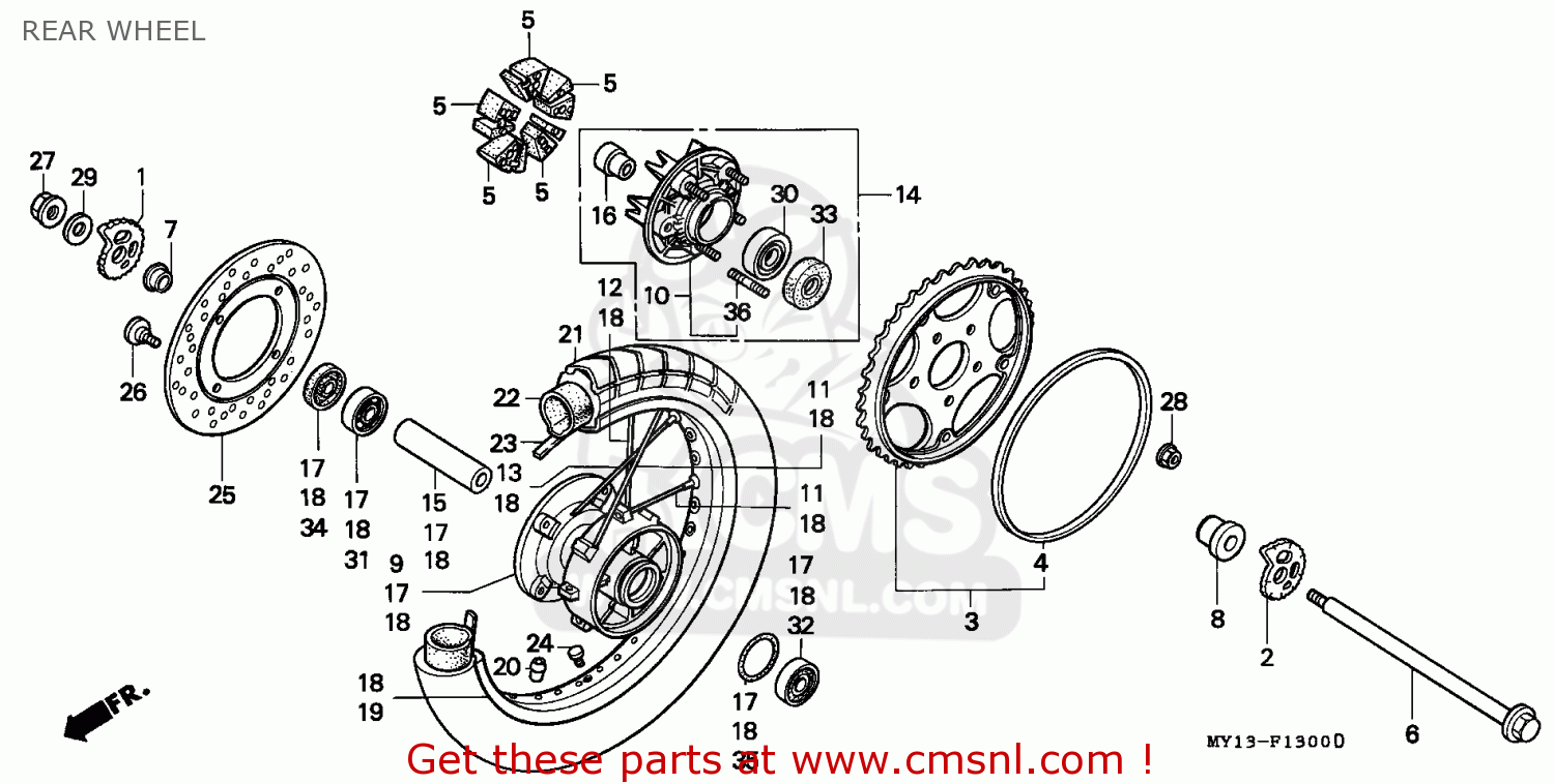 Honda XRV750 AFRICA TWIN 1996 (T) ENGLAND parts lists and schematics