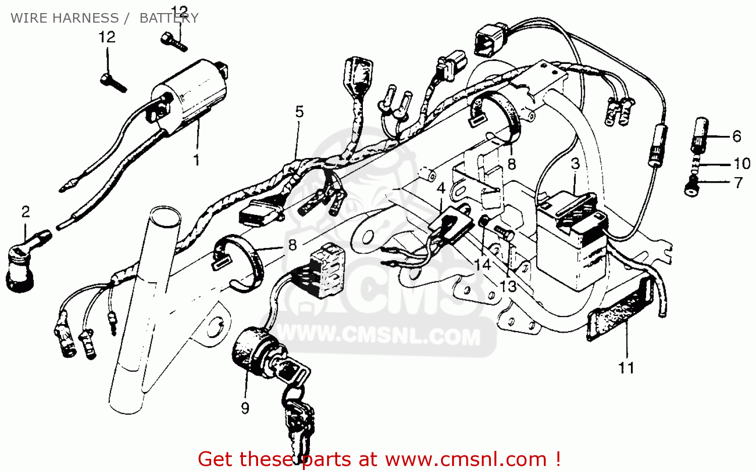 Honda Z50A MINI TRAIL K1 1969 1970 USA WIRE HARNESS ... cl72 wiring diagram 