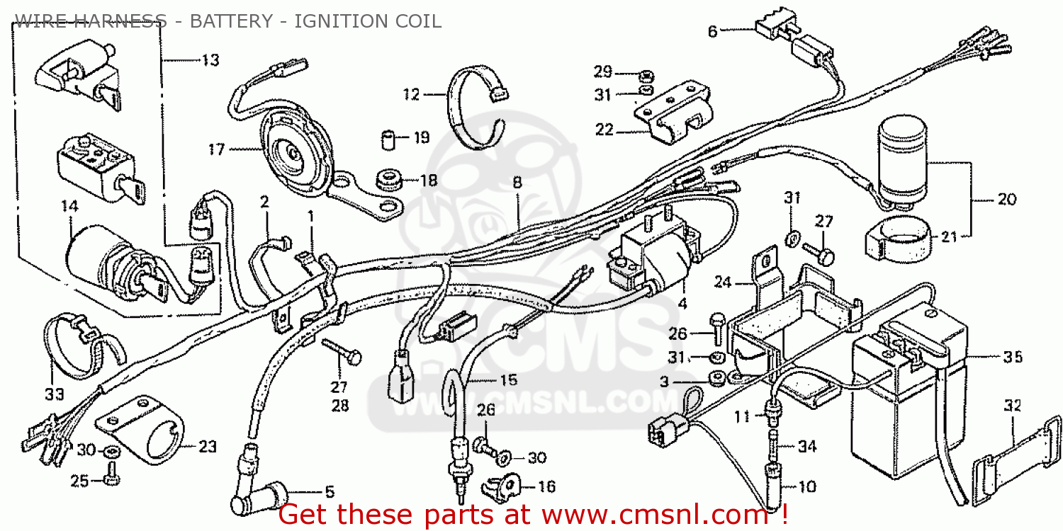 Honda Z50J1 MONKEY FRANCE WIRE HARNESS - BATTERY - IGNITION COIL - buy